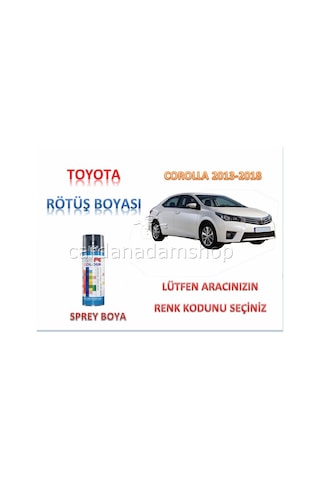Toyota Corolla 2013-2018 Rötüş Boyası Boya Koduna Özel Sprey Boya (520384739)