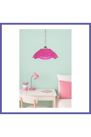 Bezos Pembe Akrilik Avize Modern Dekoratif Aydınlatma 35x35x12 Cm Nıda