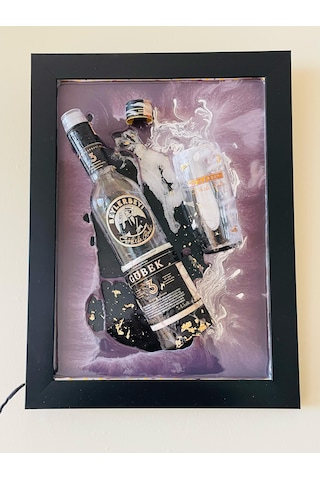 Led Işıklı Epoksi Tablo Beylerbeyi Rakı Şık Tasarım