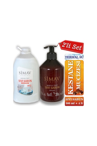 Simav Termal Sulu Kestane Özlü Sıvı Sabun 4 L + 500 ML