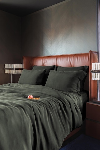 İssimo Jade Moss Vegan İpek Nevresim Takımı Çift Kişilik Yeşil-1839