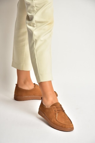 Fox Shoes Y555323002 Taba Hakiki Deri Süet Günlük Kadın Ayakkabı