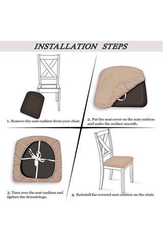 Yemek Odası İçin Çıkarılabilir Yıkanabilir Kahve Rengi Streç Sandalye Kılıfları DiğER