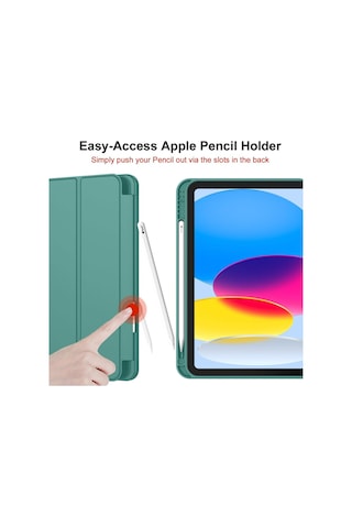 Apple Uyumlu iPad 11.nesil 2025 / 10.nesil 2022 Kalem Bölmeli Standlı Smart Kılıf Kapaklı Kılıf