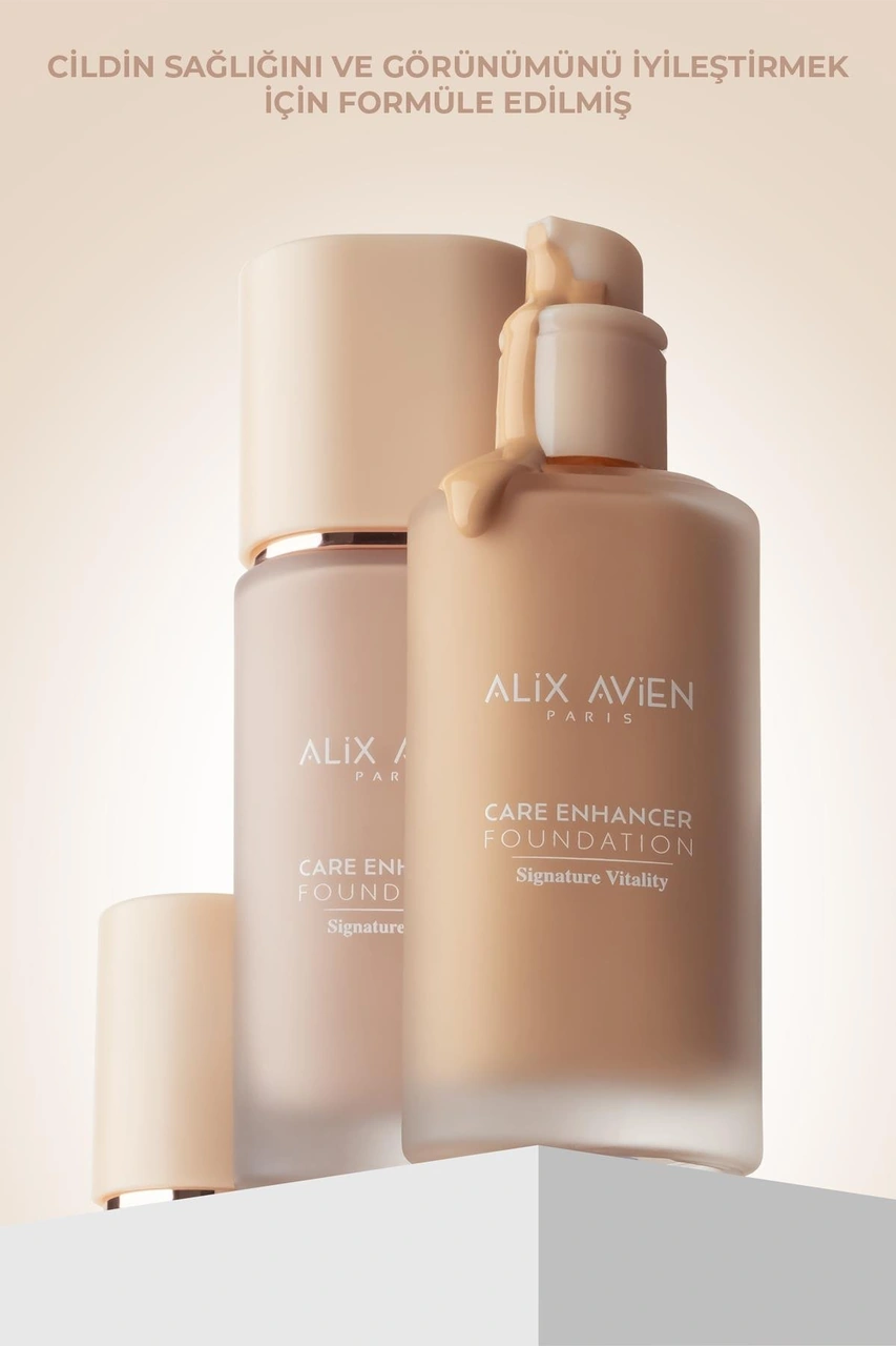 Alix Avien Kırışıklık Karşıtı Nemlendirici SPF30 Parlak Bitişli Fondöten Care Enhancer 811 Soft Amber