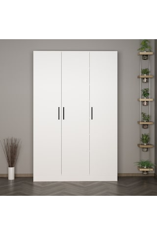 Minar Kale 210 Cm 3 Kapaklı 1b Raf Portmanto Beyaz