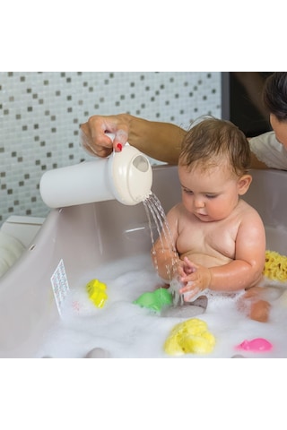 Okbaby Bebek Banyo Seti Opla Küvet & Splash Bebek Duşu Kırık Beyaz