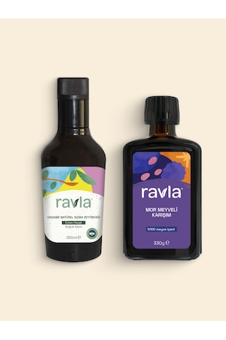 Ravla Mor Meyveli Karışım 330 G + Ravla Organik Zeytinyağı Bebek Çocuk Yüksek Polifenol 250 ML