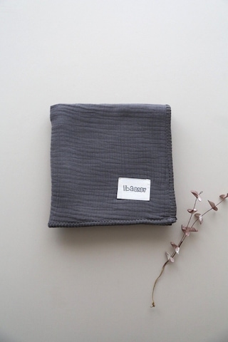 Müslin Gri-oeko-tex Sertifikalı %100pamuk 4 Katlı Kenar Nakışlı 105x105 Cm Bebek Battaniye & Örtü Gri