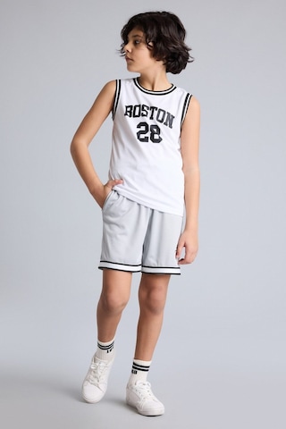 Defacto Oversıze Spor Baskılı Tül Şort Erkek Çocuk H2112a826smgr91 Gri-gr91