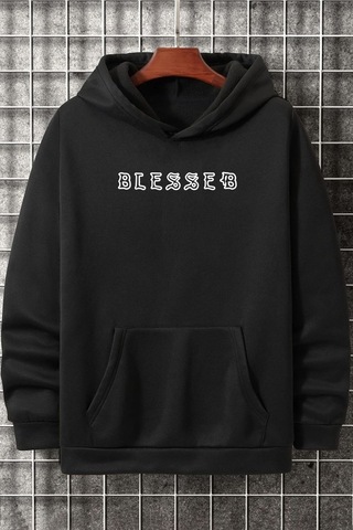 Blesseb Baskılı Sweatshirt Siyah