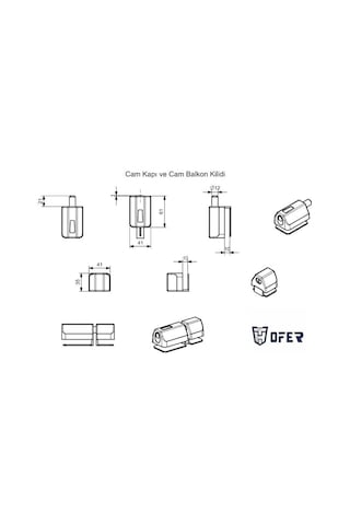 Ofer Cam Kapılar Ve Cam Balkonlar İçin Güvenlikli Emniyet Kilidi Yeni Tip