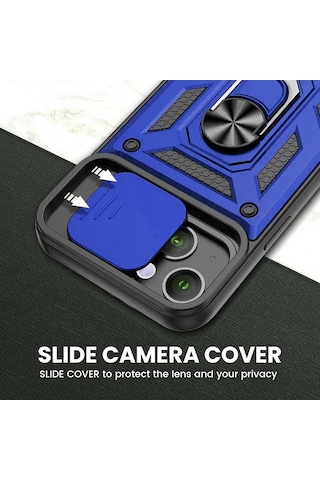 Apple Uyumlu iPhone 11 Kızaklı Kamera Korumalı Tank Kılıf