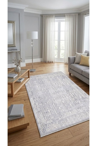 By Özer Halı Gri Renk Krem Desenli Modern Artemis Halı Dior 05856a Salon Halısı Çok Renkli