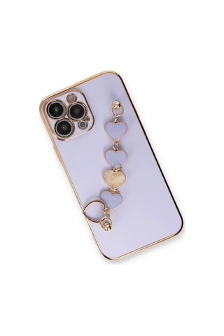 Apple iPhone Uyumlu Uyumlu 13 Pro Kılıf Esila Silikon - Lila Renkli