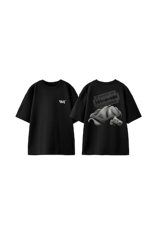 Thewert Peaky Blınders Order Tasarım Sırt Baskılı Pamuk Siyah Oversize T-shirt