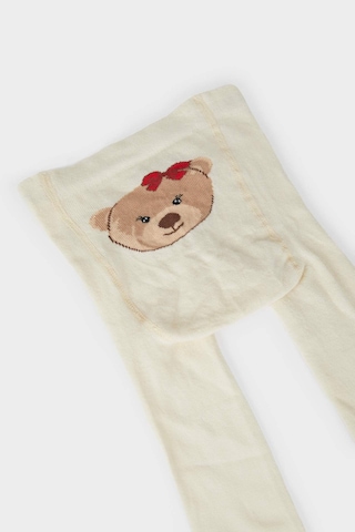 DeFacto Kız Bebek Kaydırmaz Taban Pamuklu Külotlu Çorap E7612A5NSWT16 Beyaz