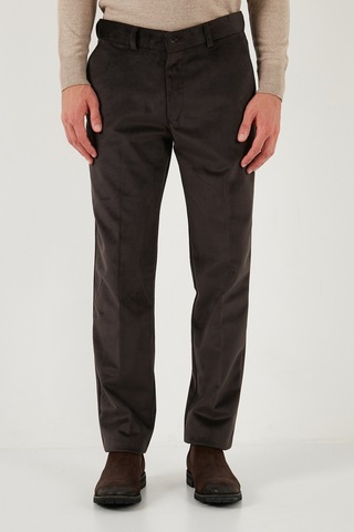 Buratti Normal Bel Regular Fit Düz Paça Erkek Kadife Pantolon 645Merlin Kahve