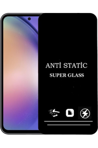 Samsung Galaxy Uyumlu A54 Anti Statik Ekran Koruyucu Toz Tutmayan Kırılmaz Cam