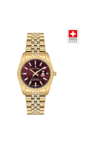 Inspıratıon Jwl04122 Sellita Sw100, 25 Jewels Otomatik Mekanizmalı, Swiss Made Kadın Kol Saati Altın Rengi
