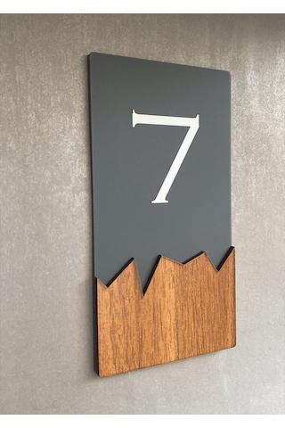 Wooden Serisi Dikey Kapı Numarası