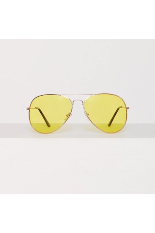 Trendexa Unisex Gold Metal Çerçeveli Damla Gözlük Kutulu