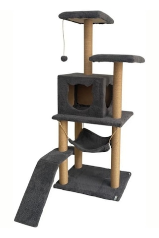 Missidea S9 Kedi Tırmalama Kulesi Platformlu 124 Cm Antrasit