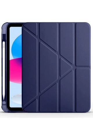 Apple Uyumlu iPad 2022 10.9 10.nesil Kılıf Kalemlikli Mars Tablet Kılıfı - Lacivert