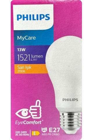 12 Adet Philips 13w Sarı Işık E27 Duylu Kalın Duy Led Ampul
