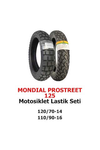 Mondial Prostreet 125 Motosiklet Lastik Seti 120/70-14 Ve 110/90-16 Tl Dubleks