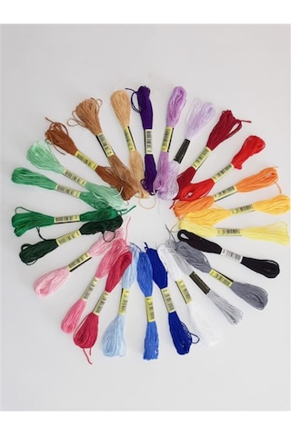 Almila 25 Adet Muline 8 Metre 6 Kat Farklı Renk Kanaviçe Nakış Ip