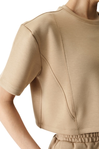 Penti Bej İpeksi Dokunuş Silky Touch Dikiş Detaylı Bisiklet Yaka Tişört