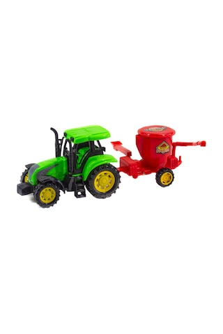 Oyuncak Traktör Yem Römorklu Sürtmeli 31 Cm