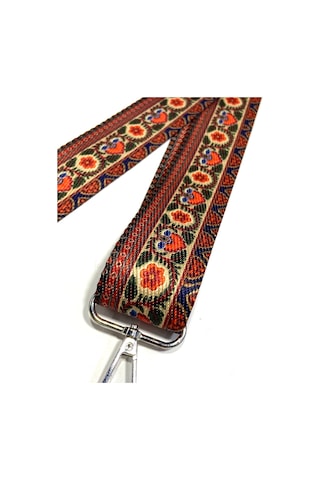 Karan Tuhafiye Otantik Desenli Çanta Sapı / Ayarlanabilir Palaska / Polyester Çanta Sapı Taba