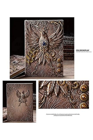 Hediyelik Deri Defter 3d Kabartmalı Turuncu