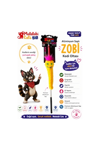 Matatabi Cats Zobi Al. Saplı Kedi Oltası Matatabi,çıngırak,özel Hışırtı İçerir.özel Pelüş Kumaş