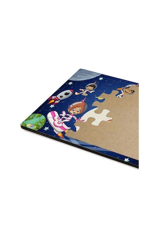 Uzay Kaşifleri 3-9 Yaş Çocuklar Için 24 Parçalı Ahşap Puzzle Yap