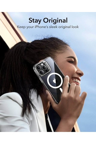 Esr Apple Uyumlu iPhone 16 Pro Halolock Mag Safe Classic Hybrid Standı Silikon Kılıf Şeffaf