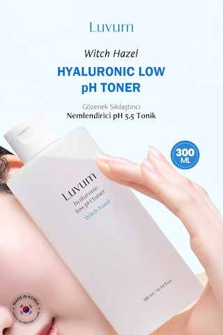 Luvum Gözenek Görünümünü Azaltan Nemlendirici pH 5.5 Tonik Luvum Witch Hazel Hyaluronic pH Toner 300ml