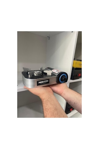 Senbang Camping Mini Portatif Gaz Ocağı 2.1 Kw Butan Kartuşlu Kamp Ocağı, Taşıma Çantalı Kompakt Piknik Ocağı Gri