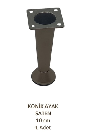 Adilon Konik Ayak, Saten, 10 Cm, 1 Adet Dolap, Mobilya, Puf Ayağı Vidaları Hediye Saten
