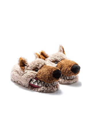 Kurt Erkek Hayvanlı Panduf Bej 41/46 Kurt