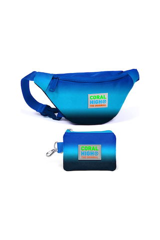 Coral High Lacivert Mavi Gradyan Bel Çantası Ve Bozuk Para Çantası Seti - Erkek Çocuk Çok Renkli