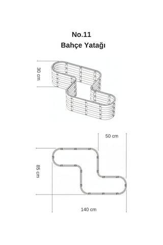 Modüler Yükseltilmiş Bahçe Sebze Yatağı No:11 140x85 Gri