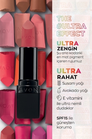 Avon Ultra Mat Ruj Truest Red