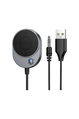 Hoco. E150 Tak Çalıştır Aux Bluetooth Ses Dönüştürücü - Gri
