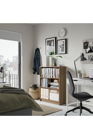 Kitaplık, Meşe Görünümlü, 80x28x106 Cm Abanoz