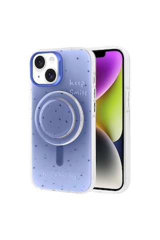 Apple Uyumlu iPhone 14 Kılıf M-safe Şarj Özellikli Tak-çıkar Pop Soketli Zore Tiktok Kapak Mor