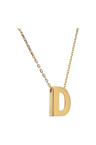 Altın Nesil - 14 Ayar D Harfli Hayalet Zincirli Altın Kolye
