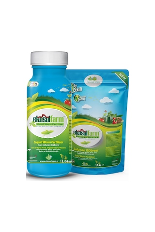 Ekosol Farm 1 L Sıvı Solucan Gübresi + 1.5 KG Hobi Katı Gübre